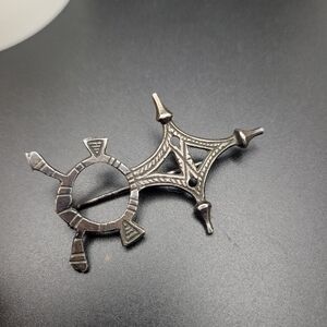 Antique Tuareg Silver C-Clasp Brooch